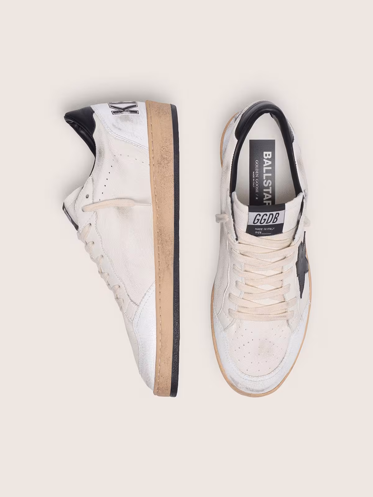 Men's Ball Star in white nappa with black star — image 3 of 6