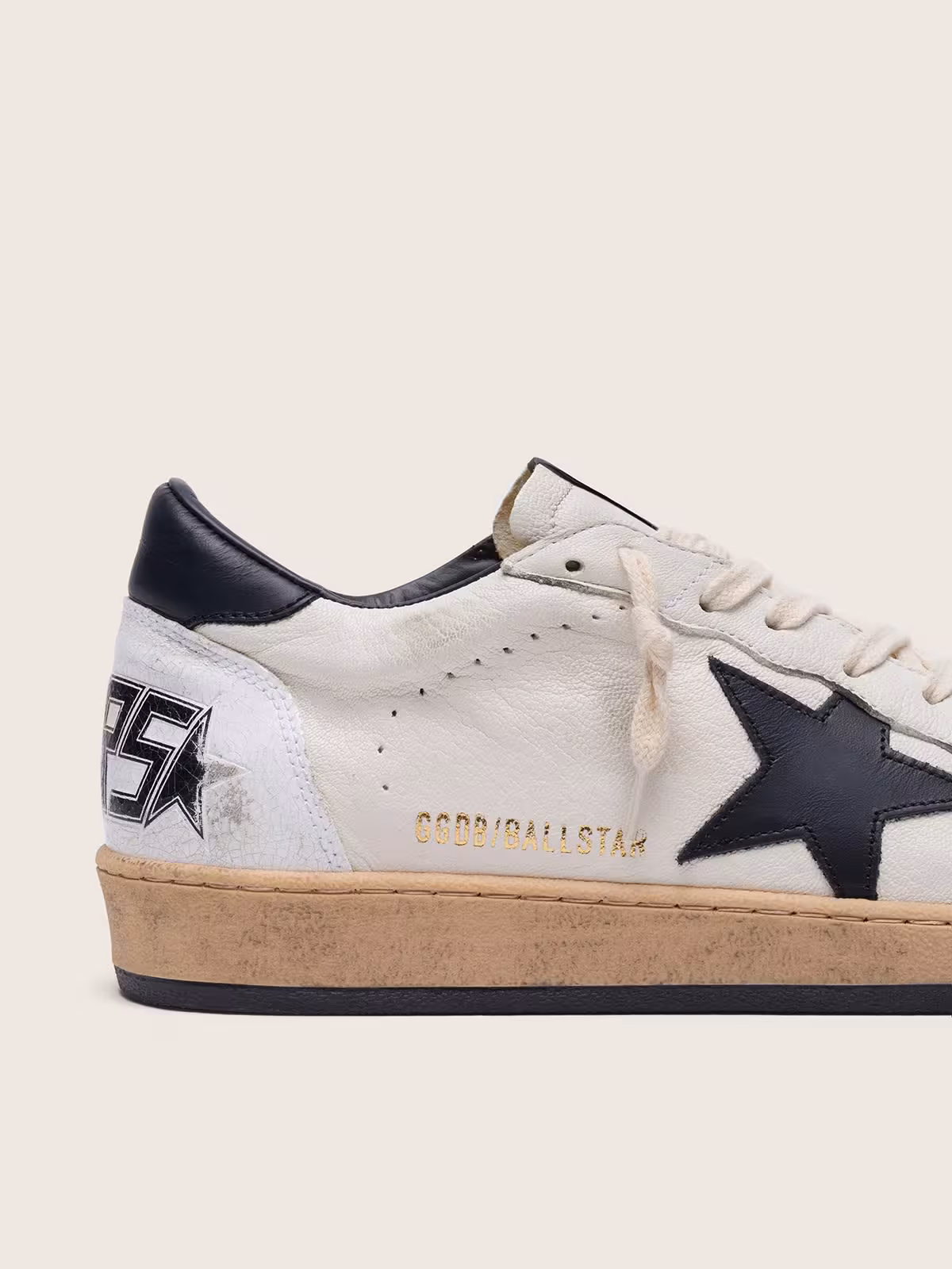 Men's Ball Star in white nappa with black star — image 4 of 6