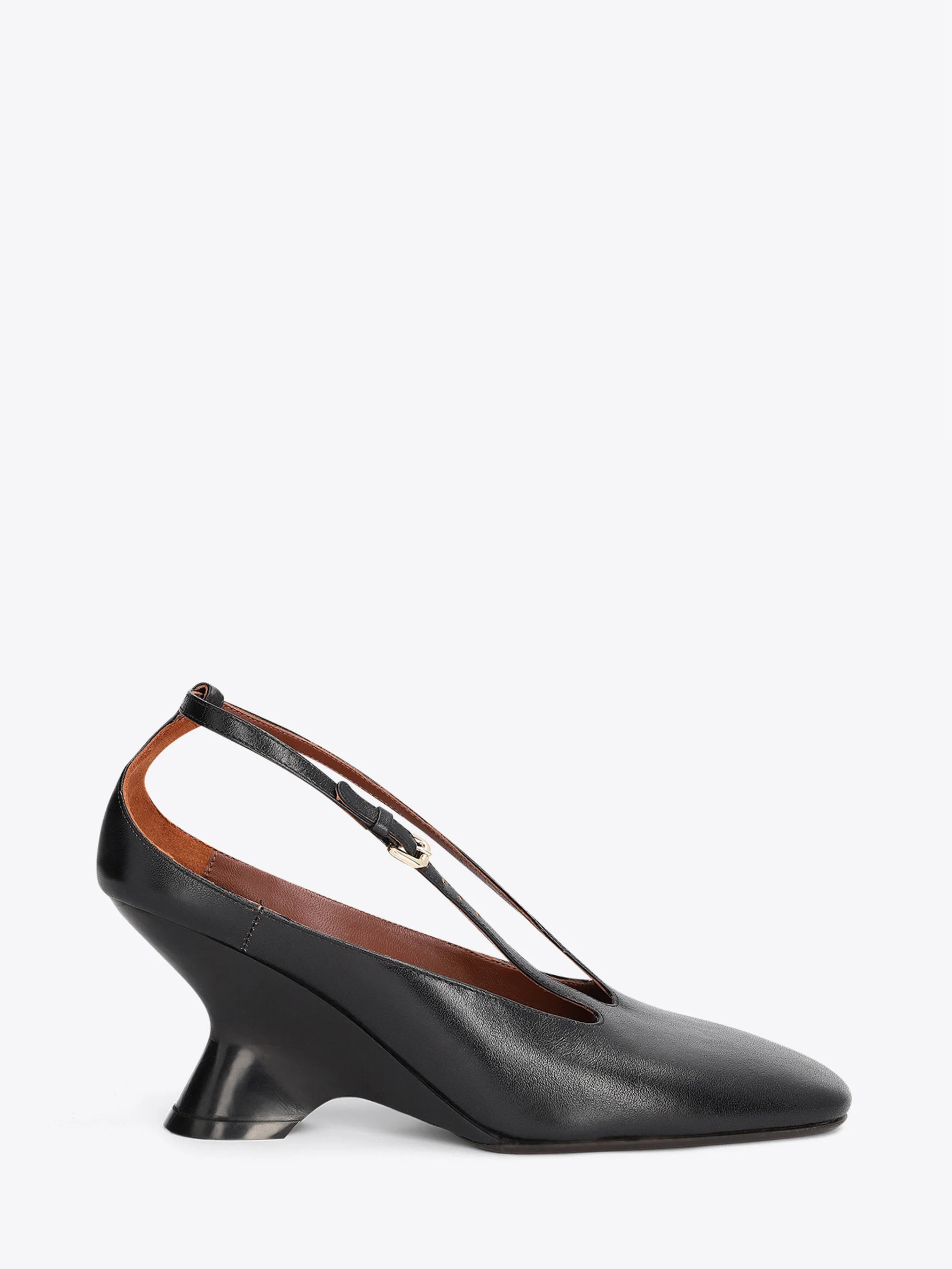 Leather wedge pumps