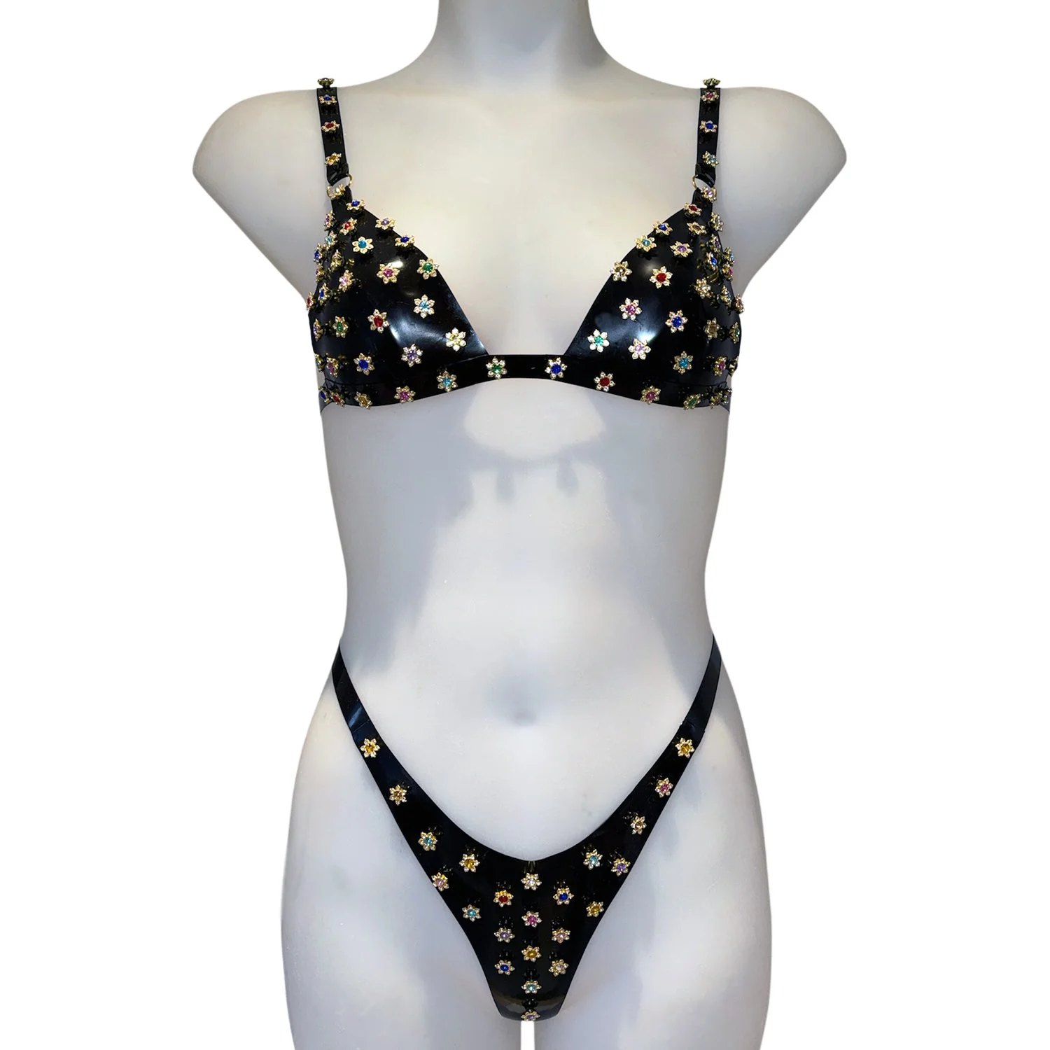 Diamanté Latex Triangle Bra — ELISSA POPPY — image 4 of 5