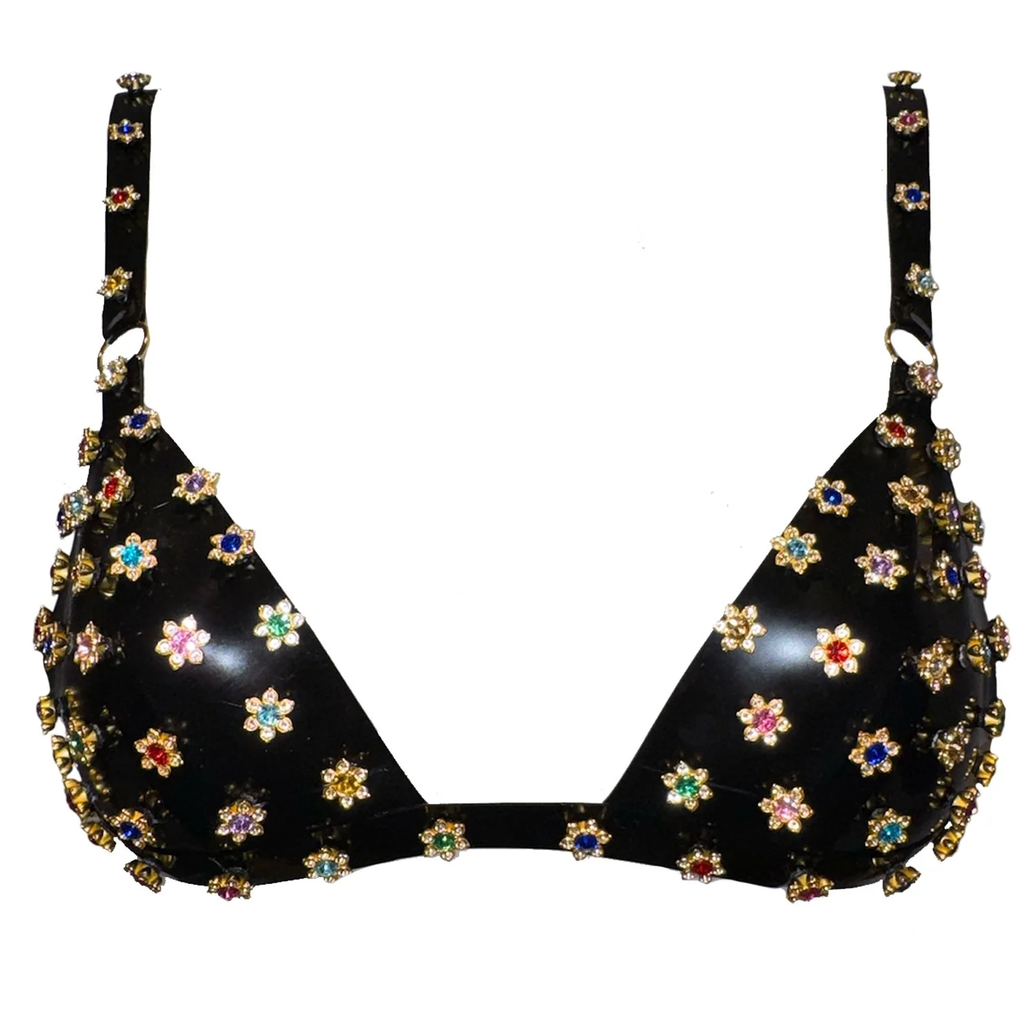 Diamanté Latex Triangle Bra — ELISSA POPPY — image 2 of 5