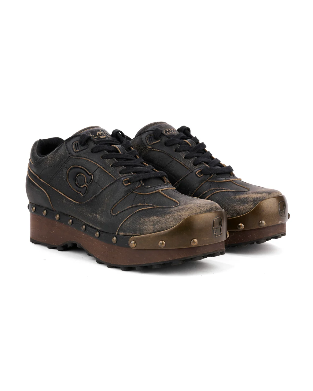 Brain Dead x Coach SoHo Leather Wooden Clog - Black